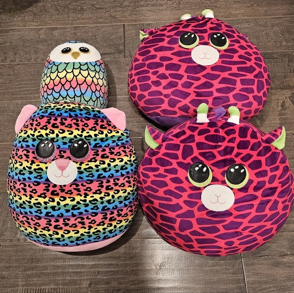 Four Ty Squish Plushies with One New Gilbert